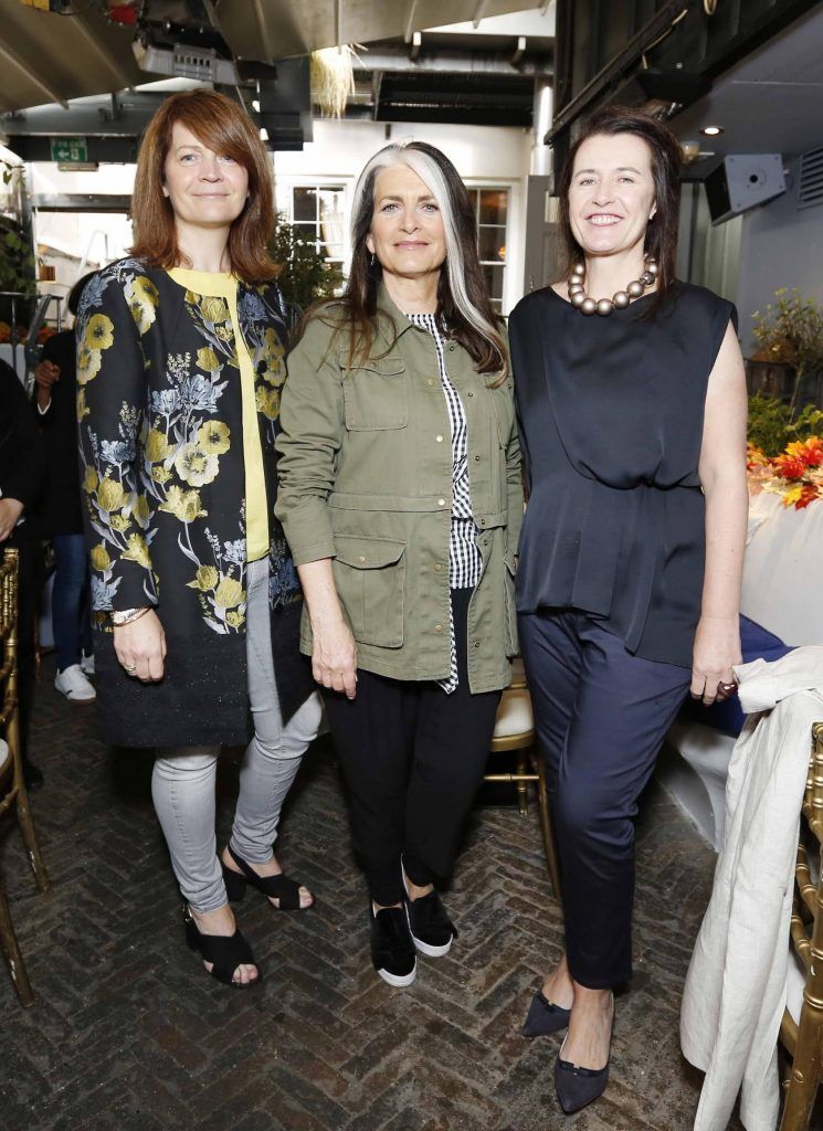 Aideen Bodkin, Cathy O’Connor and Caroline Kilkenny at Kilkenny Shop's Autumn Winter '17 collection preview at Residence. Photo: Sasko Lazarov/Photocall Ireland