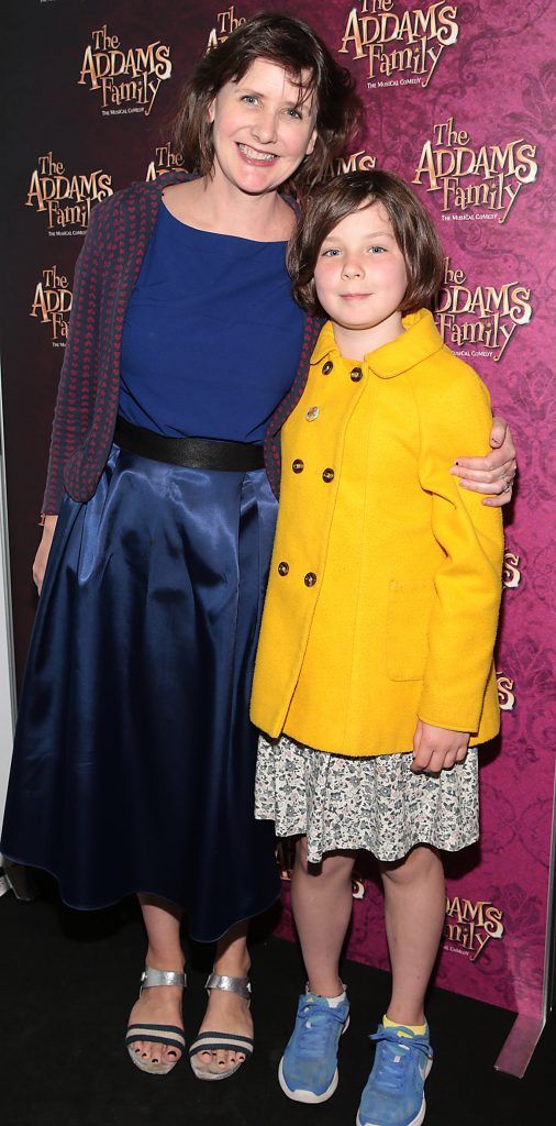 Keelin Shanley and Lucey Ferguson at the opening night of the musical The Addams Family at The Bord Gais Energy Theatre, Dublin. Picture by Brian McEvoy