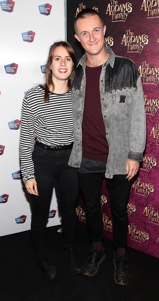 Claire O Reilly and Simon Mulcahy at the opening night of the musical The Addams Family at The Bord Gais Energy Theatre, Dublin. Picture by Brian McEvoy