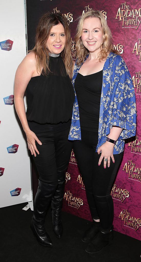 Anne Marie Kane and Eithne Kelly at the opening night of the musical The Addams Family at The Bord Gais Energy Theatre, Dublin. Picture by Brian McEvoy