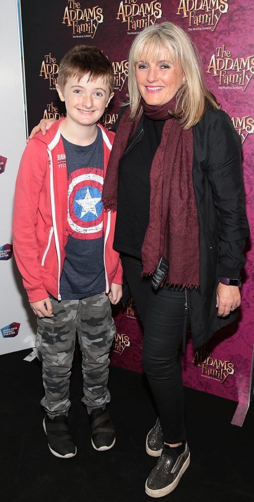 Finn Sweeney and Deirdre Sweeney at the opening night of the musical The Addams Family at The Bord Gais Energy Theatre, Dublin. Picture by Brian McEvoy