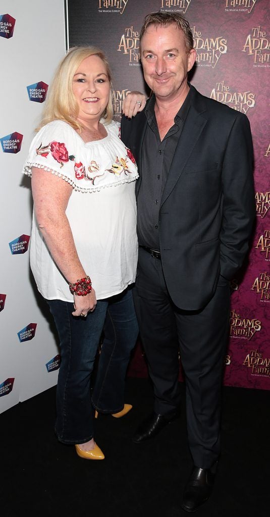 Linda Byrne and Adrian Kennedy at the opening night of the musical The Addams Family at The Bord Gais Energy Theatre, Dublin. Picture by Brian McEvoy