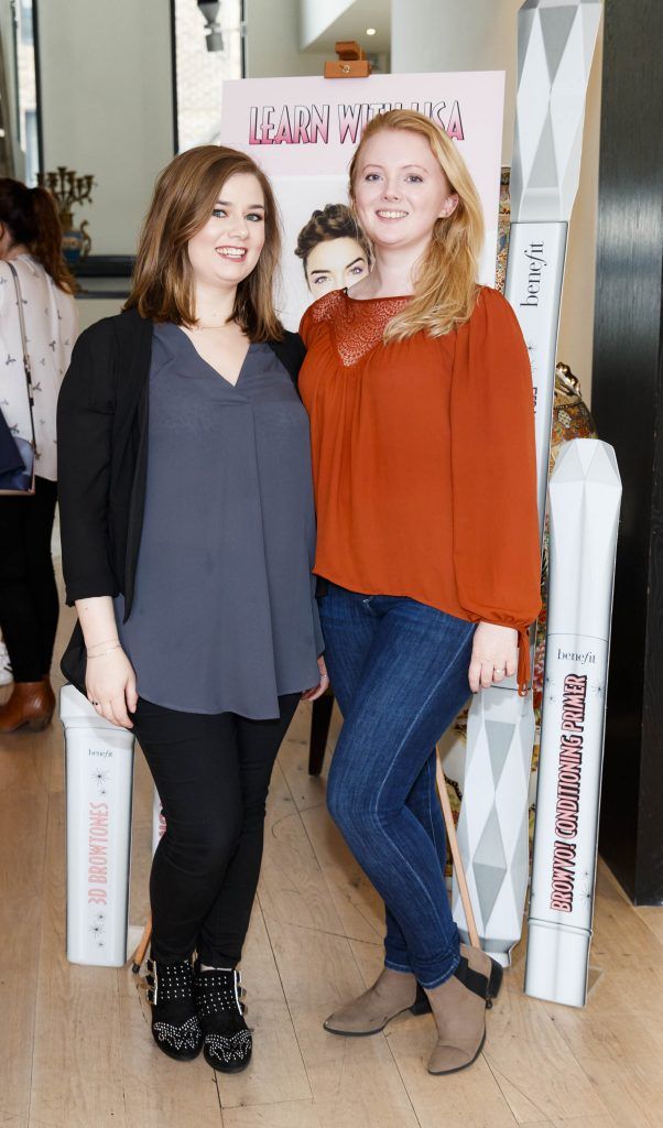 Avril Murphy and Lisa Dunne at the exclusive masterclass with Benefit Cosmetics Head Makeup Artist Lisa Potter Dixon to preview the new Foolproof Brow Powder (16th August 2017). Picture Andres Poveda