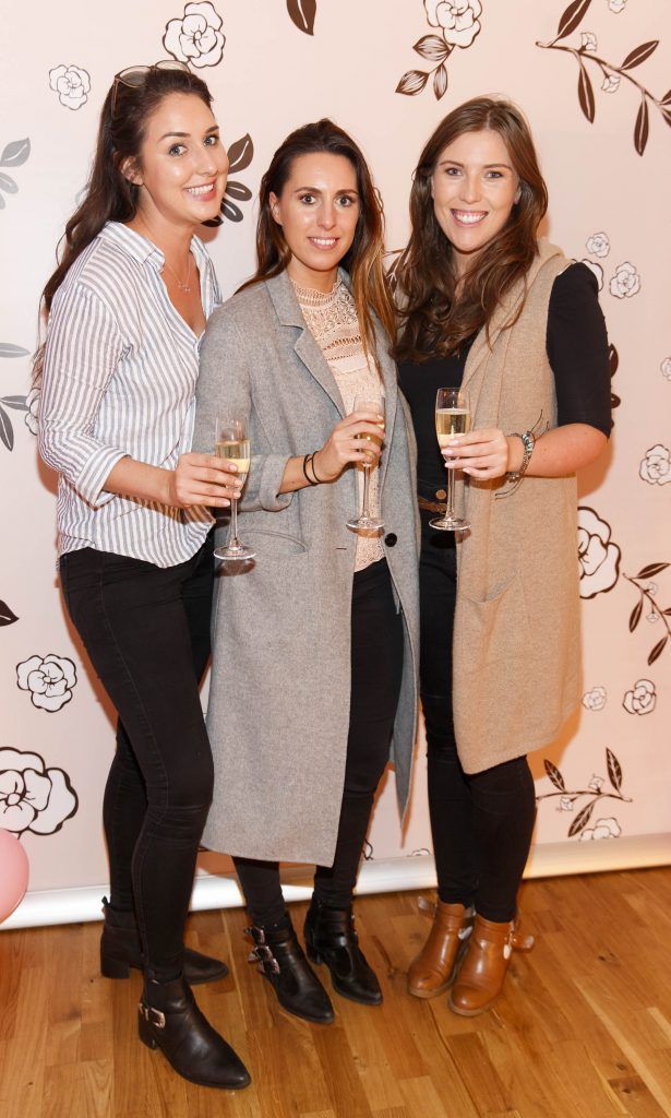 Katy Crown, Rachel Mahony and Kate Cafferky at the exclusive masterclass with Benefit Cosmetics Head Makeup Artist Lisa Potter Dixon to preview the new Foolproof Brow Powder (16th August 2017). Picture Andres Poveda