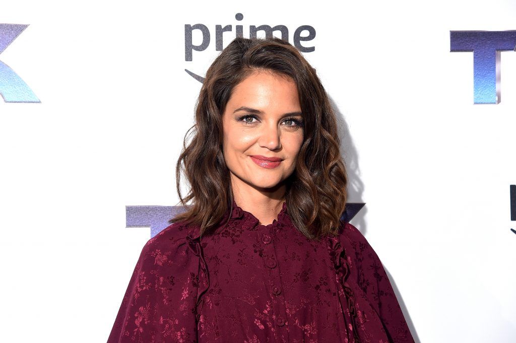 Katie Holmes attends "The Tick" Blue Carpet Premiere at Village East Cinema on August 16, 2017 in New York City.  (Photo by Jamie McCarthy/Getty Images)