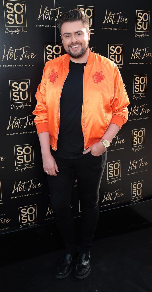 James Patrice Butler at the launch of Suzanne Jackson's 'Hot Fire' signature smoky eyeshadow palette at Fire Restaurant, The Mansion House, Dublin. Pic by Brian McEvoy