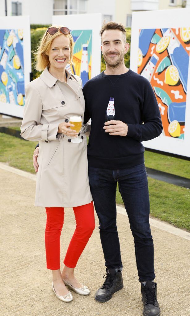 Juliette Gash and Leon Giblin at the launch of Kronenbourg 1664 Blanc, the new modern wheat beer with a citrus twist. Photo by Kieran Harnett