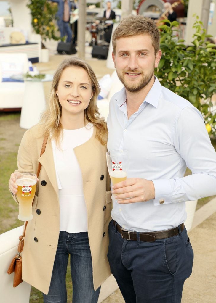 Lorna Begley and Darren Buttle at the launch of Kronenbourg 1664 Blanc, the new modern wheat beer with a citrus twist. Photo by Kieran Harnett