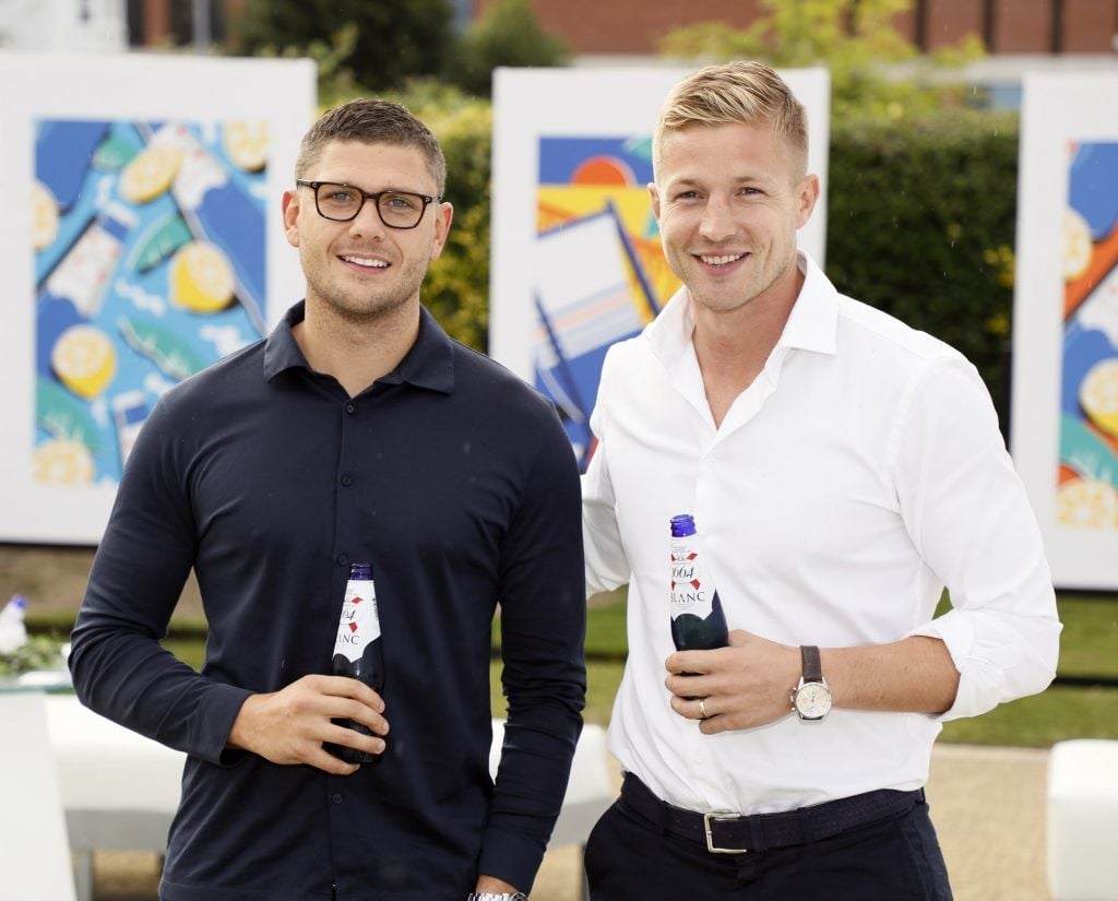 Danny Hughes and Will Matthews at the launch of Kronenbourg 1664 Blanc, the new modern wheat beer with a citrus twist. Photo by Kieran Harnett