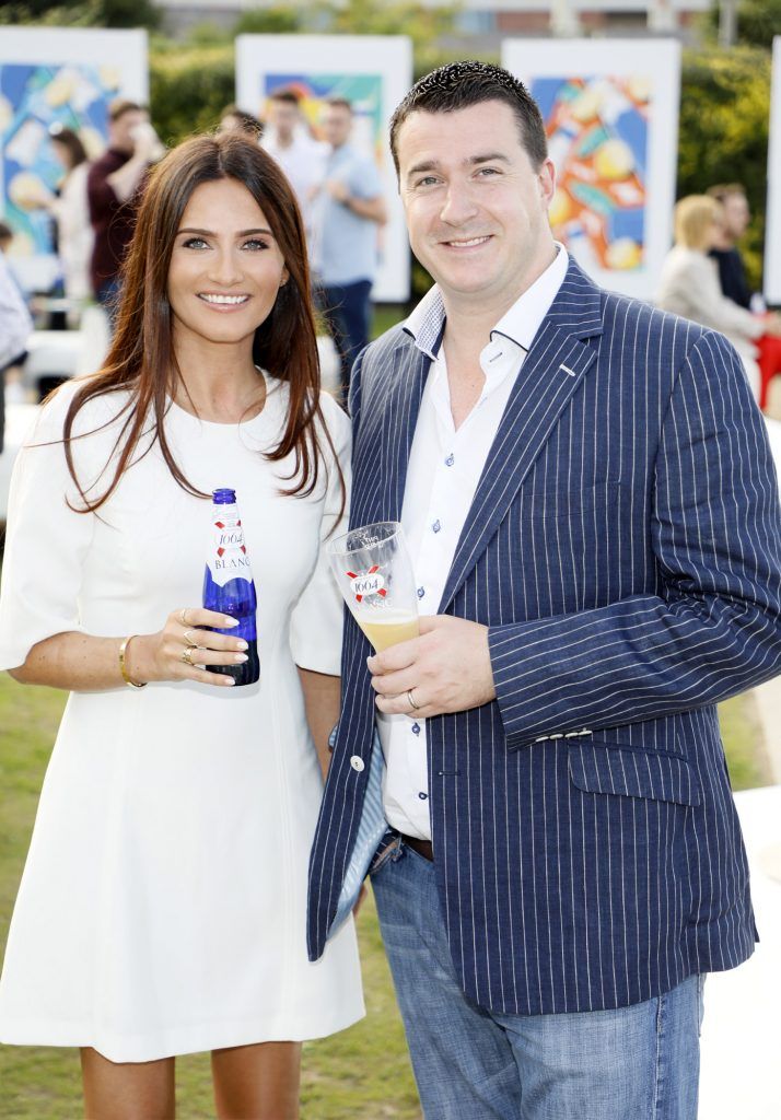 Sheena O'Buachalla and Noel Anderson at the launch of Kronenbourg 1664 Blanc, the new modern wheat beer with a citrus twist. Photo by Kieran Harnett