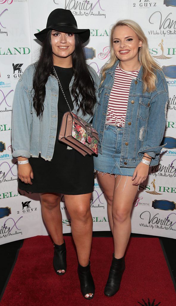 Emma McEvoy and Freya Broni at the Miss Ireland 2017 launch in association with Vanity X Make-Up Academy at Krystle Nightclub, Dublin. Photo by Brian McEvoy