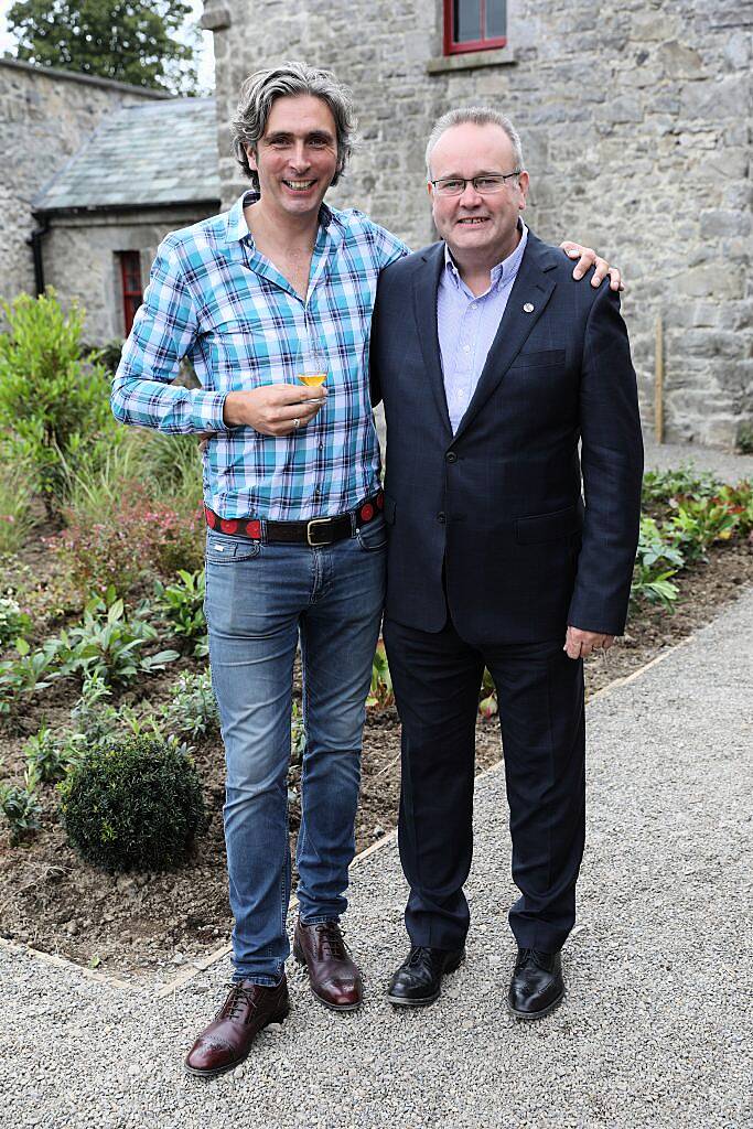 Alex Conyngham and Andy O'Hara at the official launch of Slane Distillery. The launch event took place on Thursday August 24th, with doors opening to the public on Saturday September 2nd 2017. Photo: Ailbhe O'Donnell