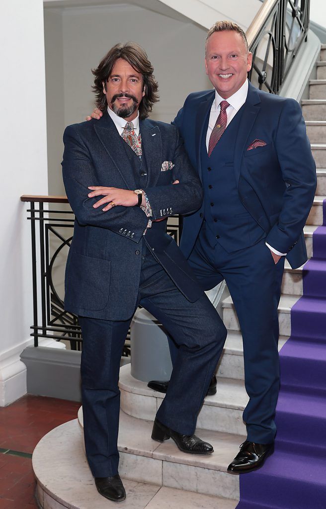 Laurence Llewelyn Bowen and Neville Knott pictured as TV3 unveiled its programming plans for Autumn 2017 at The National Concert Hall, Dublin. Pictures: Brian McEvoy
