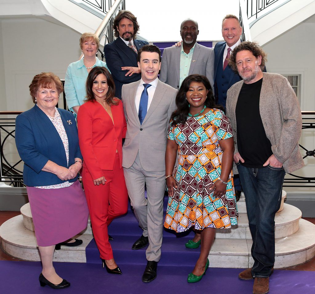 Angela & Eileen and The Adenugas from GoogleBox with Al Porter, Laurence Llewelyn Bowen, Neville Knott, Lucy Kennedy and Marco Pierre White pictured as TV3 unveiled its programming plans for Autumn 2017 at The National Concert Hall, Dublin. Pictures: Brian McEvoy