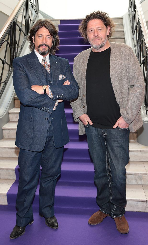 Laurence Llewelyn Bowen and Marco Pierre White  pictured as TV3 unveiled its programming plans for Autumn 2017 at The National Concert Hall, Dublin. Pictures: Brian McEvoy