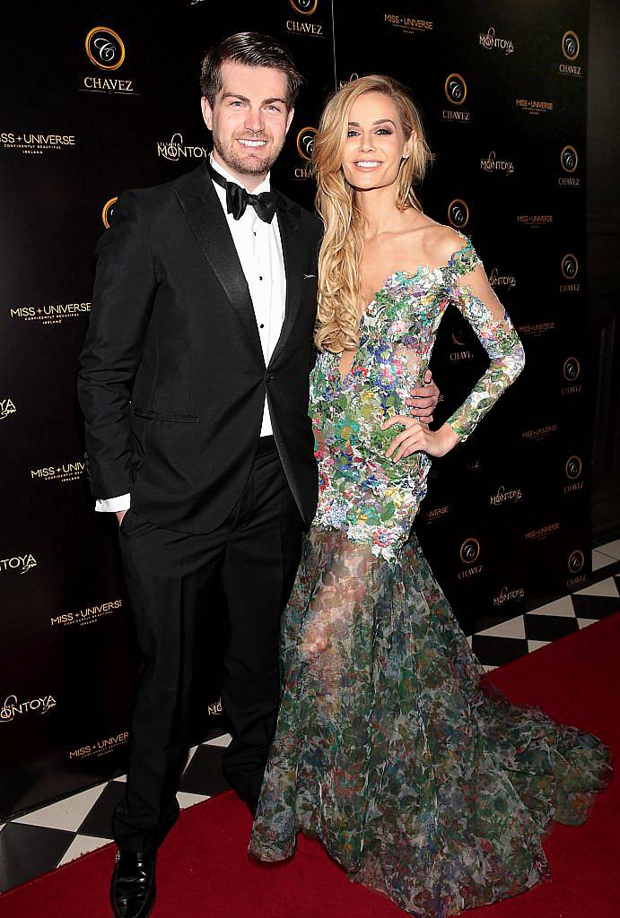 Steven Patch and Brittany Mason at the final of Miss Universe Ireland 2017 at The Mansion House, Dublin. Picture by Brian McEvoy