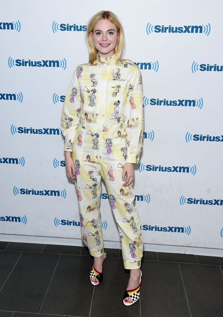 Elle Fanning visits SiriusXM at the SiriusXM Studios on August 30, 2017 in New York City.  (Photo by Jamie McCarthy/Getty Images)