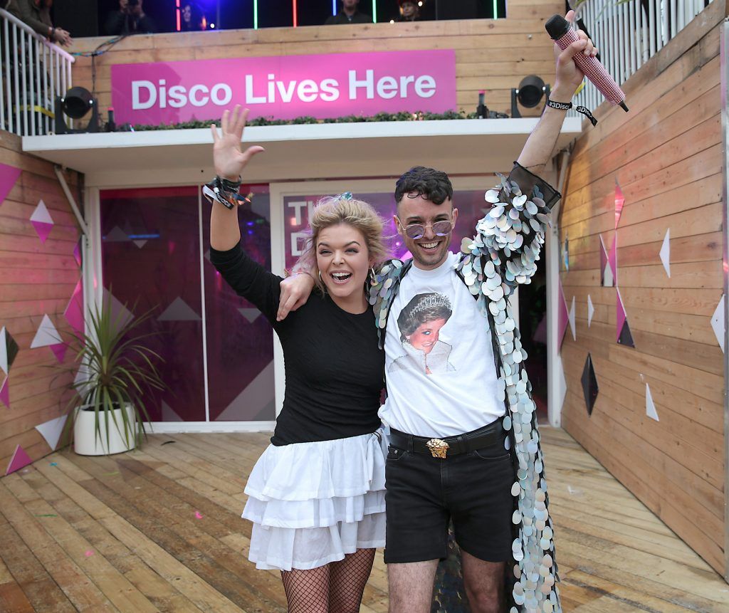 Internet sensations James Kavanagh and Doireann Garrihy as they took part in the Ultimate #3disco Lip-sync Showdown at the #3Disco area at the sold-out three-day festival Electric Picnic at Stradbally, Co. Laois. Picture: Brian McEvoy