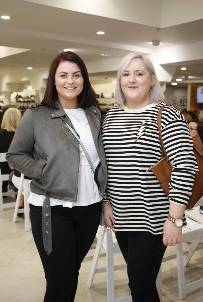 Daniika Lynch and Emma McGinn at the Pippa O'Connor 'Step into Style' event in the newly opened Arnotts Shoe Gallery. Picture: Conor McCabe Photography.