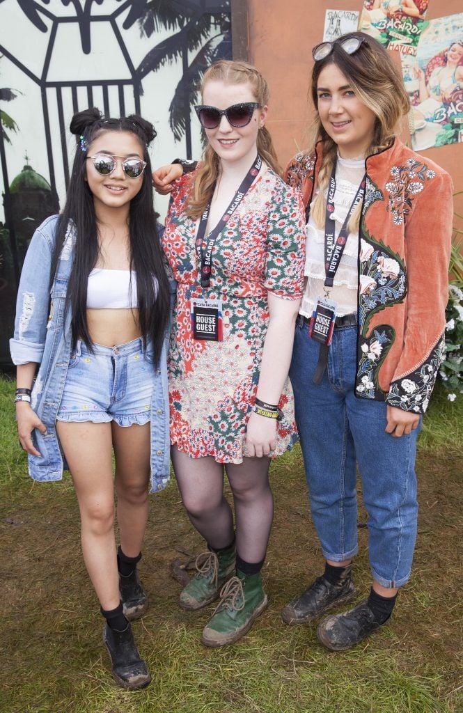 Pictured are Dee Alfaro, Leah Kilcullen and Careen Farrell enjoying Stradbally's ultimate party at Casa Bacardi 2017. Bacardi rum returned to a sold out Electric Picnic, boasting a stellar line-up of international DJ's as well as top home grown Irish talent. Picture: Kinlan Photography.