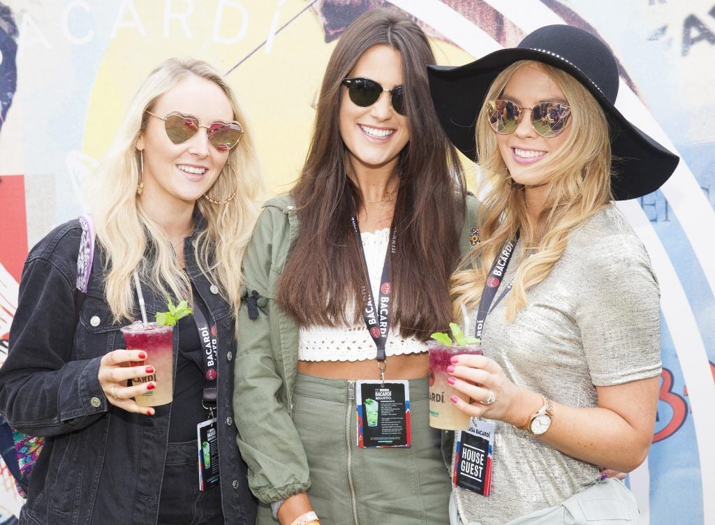 Pictured are Rosie Coomey, Saoirse McCrann and Fiona Creely enjoying Stradbally's ultimate party at Casa Bacardi 2017. Bacardi rum returned to a sold out Electric Picnic, boasting a stellar line-up of international DJ's as well as top home grown Irish talent. Picture: Kinlan Photography.