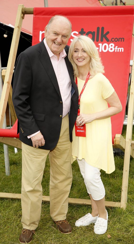 George Hook and Theresa Lowe at the Newstalk Lounge at Electric Picnic 2017. The Newstalk Lounge was awash with famous faces from the worlds of sports, politics and entertainment. Photo by Kieran Harnett