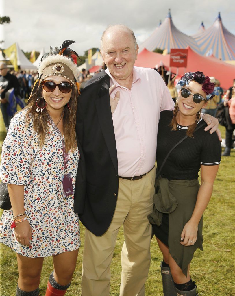 George Hook with fans Kelly Fox and Faye Morgan at the Newstalk Lounge at Electric Picnic 2017. The Newstalk Lounge was awash with famous faces from the worlds of sports, politics and entertainment. Photo by Kieran Harnett