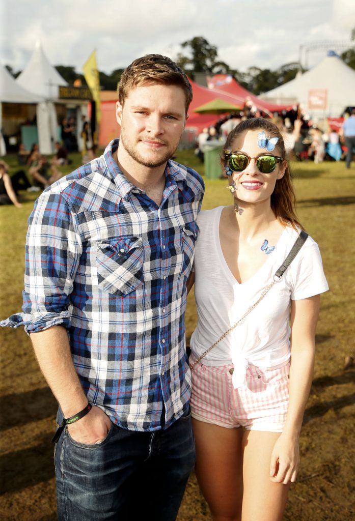 Jack Reynor and Madeleine Mulqueen at the Newstalk Lounge at Electric Picnic 2017. The Newstalk Lounge was awash with famous faces from the worlds of sports, politics and entertainment. Photo by Kieran Harnett