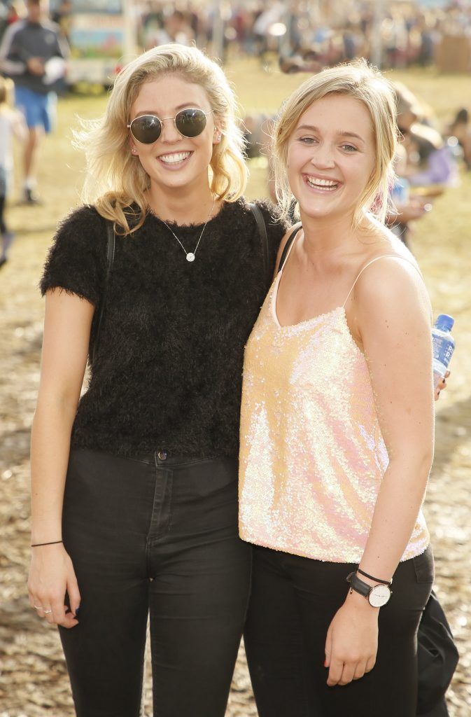 Sarah Kavanagh and Laura Winters at the Newstalk Lounge at Electric Picnic 2017. The Newstalk Lounge was awash with famous faces from the worlds of sports, politics and entertainment. Photo by Kieran Harnett