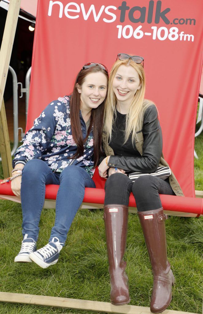 Michelle Dolan and Caroline Feeley at the Newstalk Lounge at Electric Picnic 2017. The Newstalk Lounge was awash with famous faces from the worlds of sports, politics and entertainment. Photo by Kieran Harnett