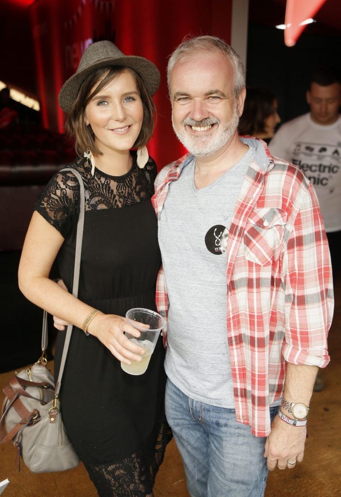 Theresa Newman and Colm O'Gorman at the Newstalk Lounge at Electric Picnic 2017. The Newstalk Lounge was awash with famous faces from the worlds of sports, politics and entertainment. Photo by Kieran Harnett