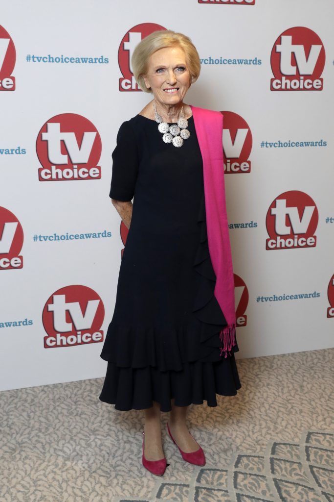 Mary Berry arrives for the TV Choice Awards at The Dorchester on September 4, 2017 in London, England.  (Photo by John Phillips/Getty Images)