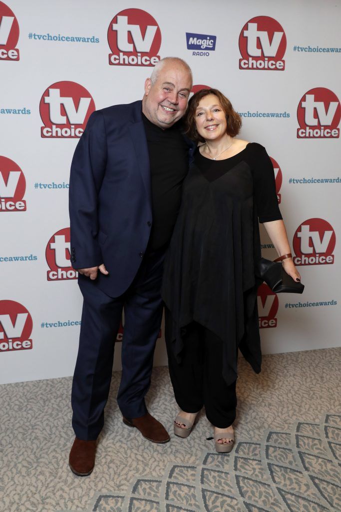 Cliff Parisi and Annabelle Apsion arrive for the TV Choice Awards at The Dorchester on September 4, 2017 in London, England.  (Photo by John Phillips/Getty Images)