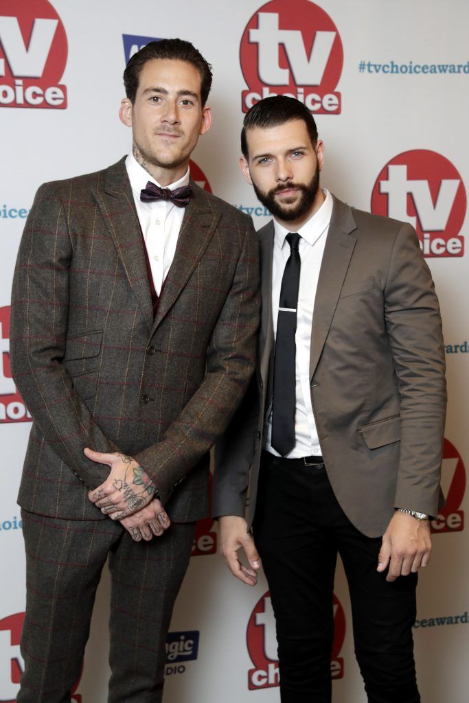 Glen Carloss and Jay Hutton arrive for the TV Choice Awards at The Dorchester on September 4, 2017 in London, England.  (Photo by John Phillips/Getty Images)