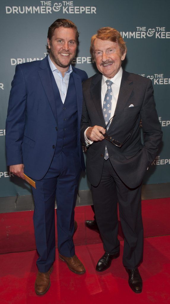 Peter Coonan and his father Martin at the Irish premiere of The Drummer & The Keeper at the Light House Cinema, Smithfield. Photo by Patrick O'Leary