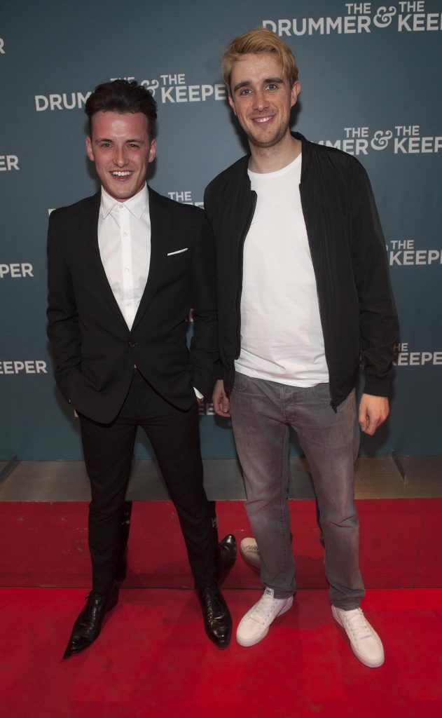 Dale Leadon Bolger and Ciaran Grace at the Irish premiere of The Drummer & The Keeper at the Light House Cinema, Smithfield. Photo by Patrick O'Leary
