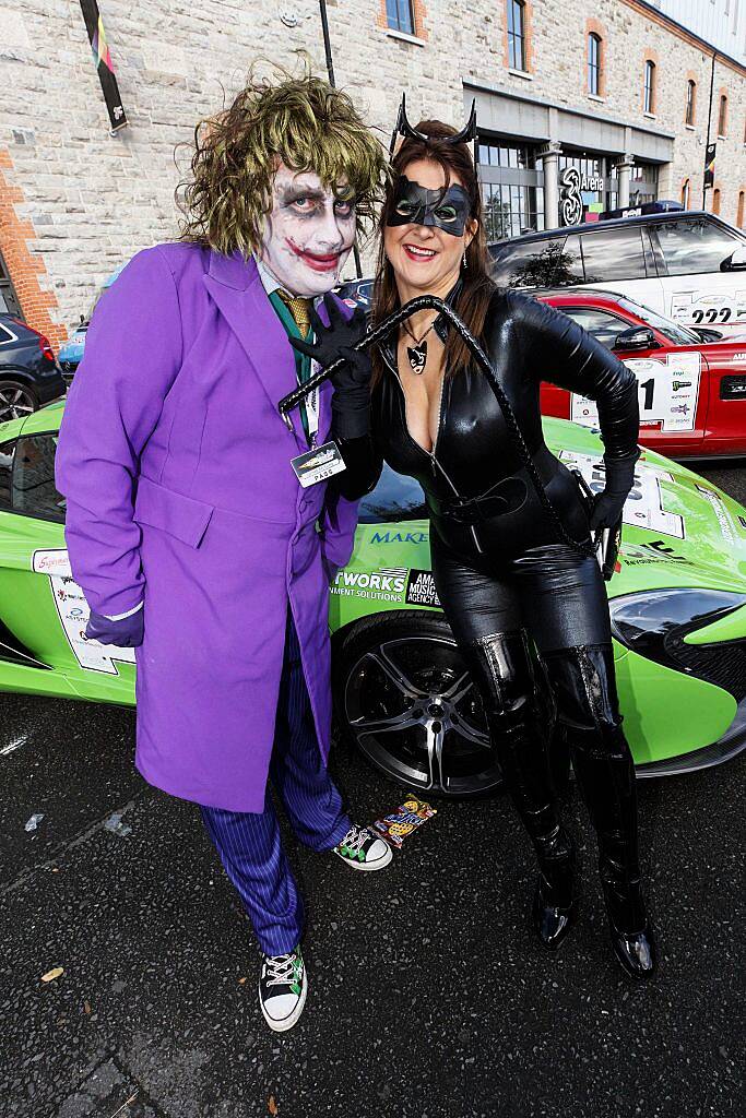 James and Liz McGinn pictured at the start line of the supercar spectacle Cannonball 2017 in the Point Village, Dublin (8th September 2017). Picture by Andres Poveda