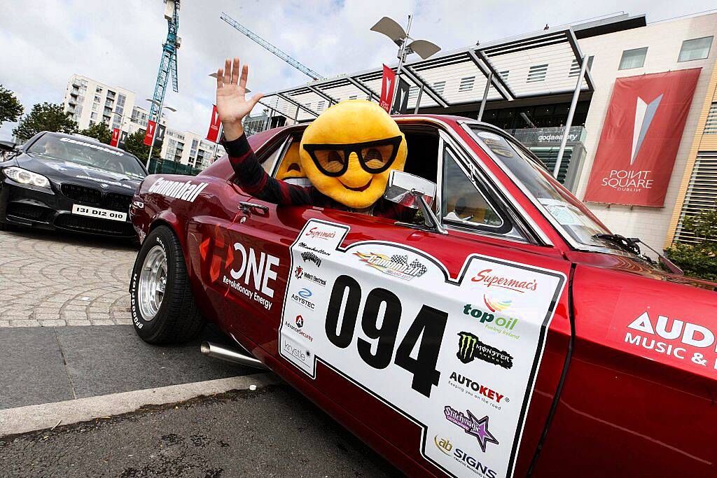 Larry Murphy from Barntown Co Wexford pictured at the start line of the supercar spectacle Cannonball 2017 in the Point Village, Dublin (8th September 2017). Picture by Andres Poveda