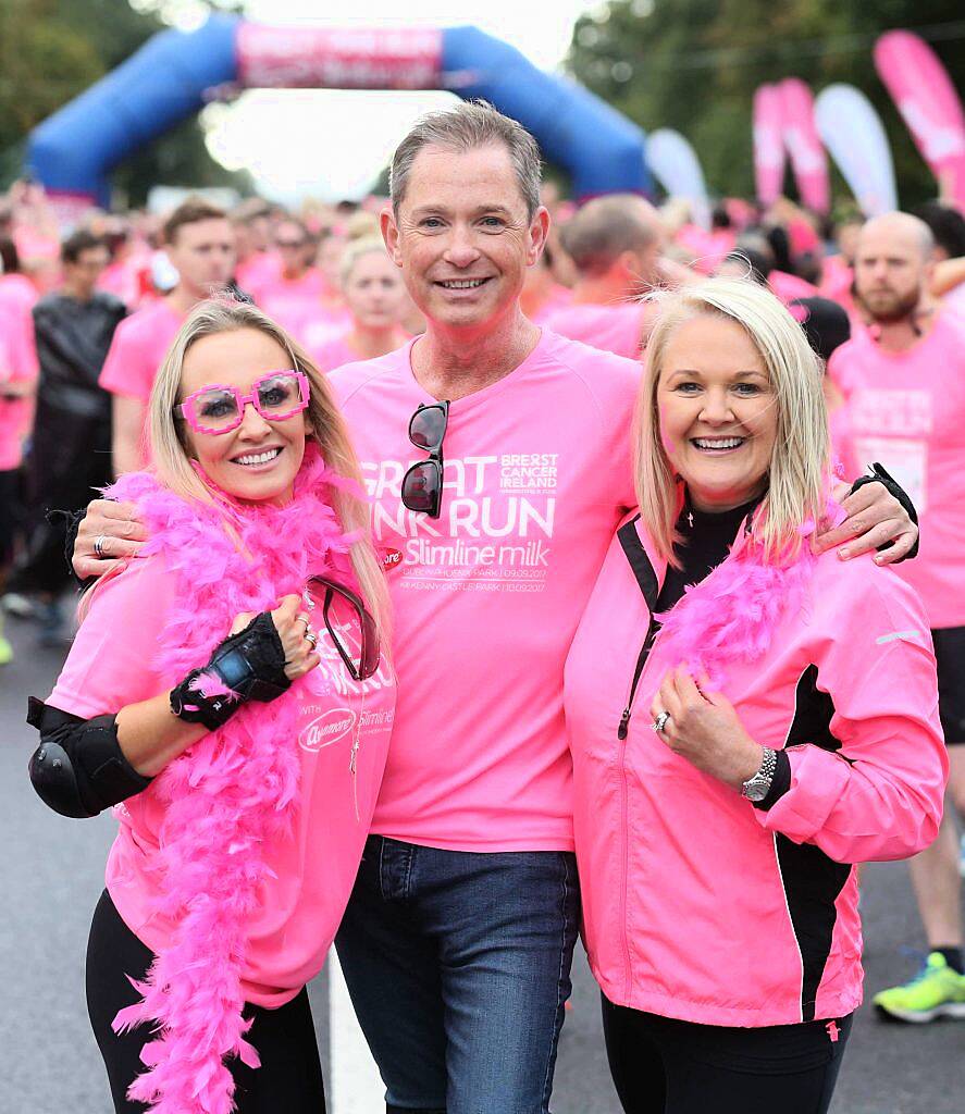 Stephen Kelly and Aisling Hurley CEO irish breast cancer society pictured at the Great Pink Run in the Phoenix Park, 9th September 2017. Over 6,000 women, men and children took part in the 7th year of this event with all funds supporting Breast Cancer Ireland. Photo: Sasko Lazarov/Photocall Ireland