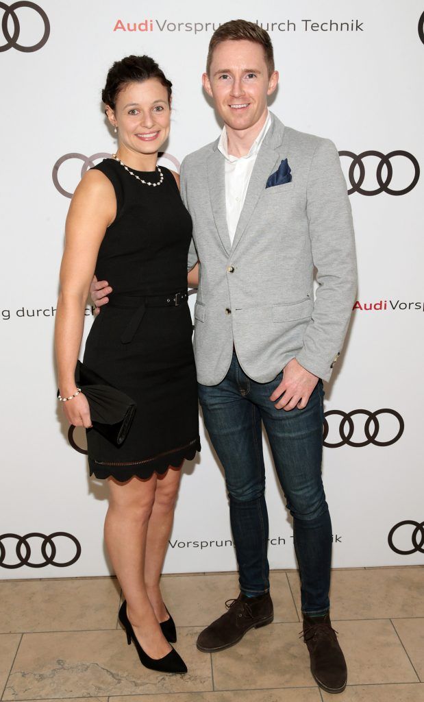 Laura O Keeffe and Darren Kennedy pictured at the all new Audi A8 launch at the RHA Gallery, Dublin. Photo by Brian McEvoy