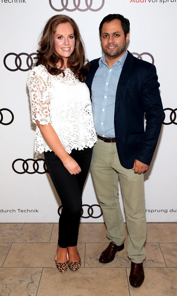 Emma O Farrell and Krishna Naidoo pictured at the all new Audi A8 launch at the RHA Gallery, Dublin. Photo by Brian McEvoy