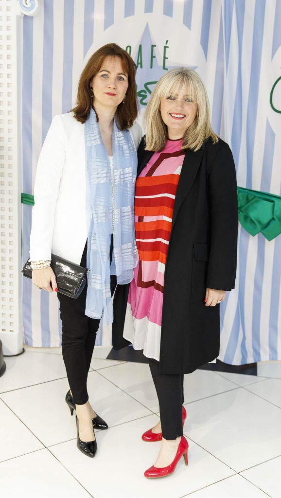 Aoife Masterson and Deirdre Kelly pictured at the grand opening of the new Café Carleton at Newbridge Silverware. The restaurant has been designed by decorator to the stars Carleton Varney. Picture by Andres Poveda