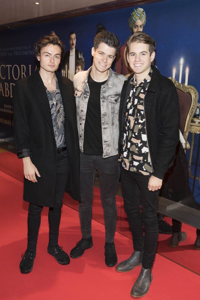 Members of the boy band Taken, Ste Barron, Eoghan McMahon and Richie Power pictured at the Universal Pictures special preview screening of Victoria and Abdul at The Light House Cinema, Dublin (12th September 2017). Picture Andres Poveda