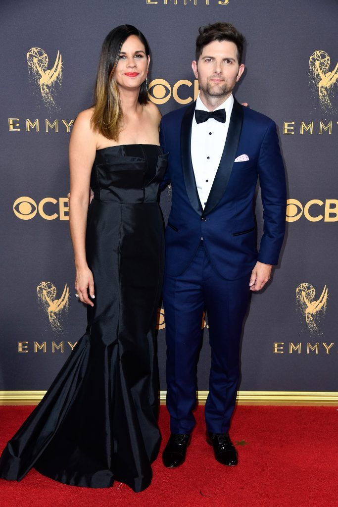 LOS ANGELES, CA - SEPTEMBER 17: Producer Naomi Scott (L) and actor Adam Scott attend the 69th Annual Primetime Emmy Awards at Microsoft Theater on September 17, 2017 in Los Angeles, California.  (Photo by Frazer Harrison/Getty Images)