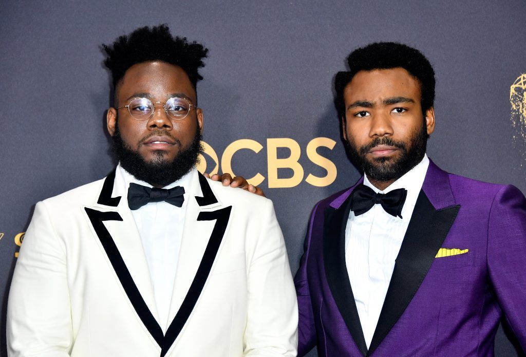 LOS ANGELES, CA - SEPTEMBER 17: Writer Stephen Glover (L) and actor Donald Glover attend the 69th Annual Primetime Emmy Awards at Microsoft Theater on September 17, 2017 in Los Angeles, California.  (Photo by Frazer Harrison/Getty Images)