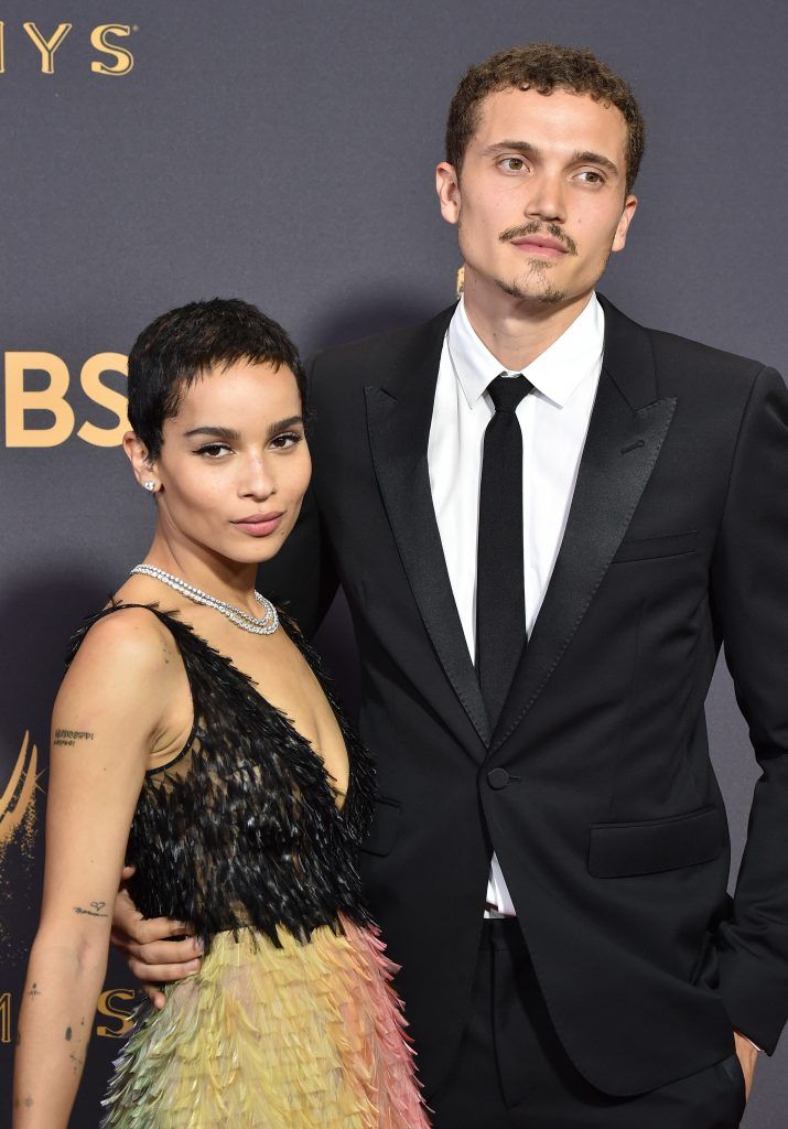 LOS ANGELES, CA - SEPTEMBER 17:  Actor Zoe Kravitz and Karl Glusman attend the 69th Annual Primetime Emmy Awards at Microsoft Theater on September 17, 2017 in Los Angeles, California.  (Photo by Frazer Harrison/Getty Images)