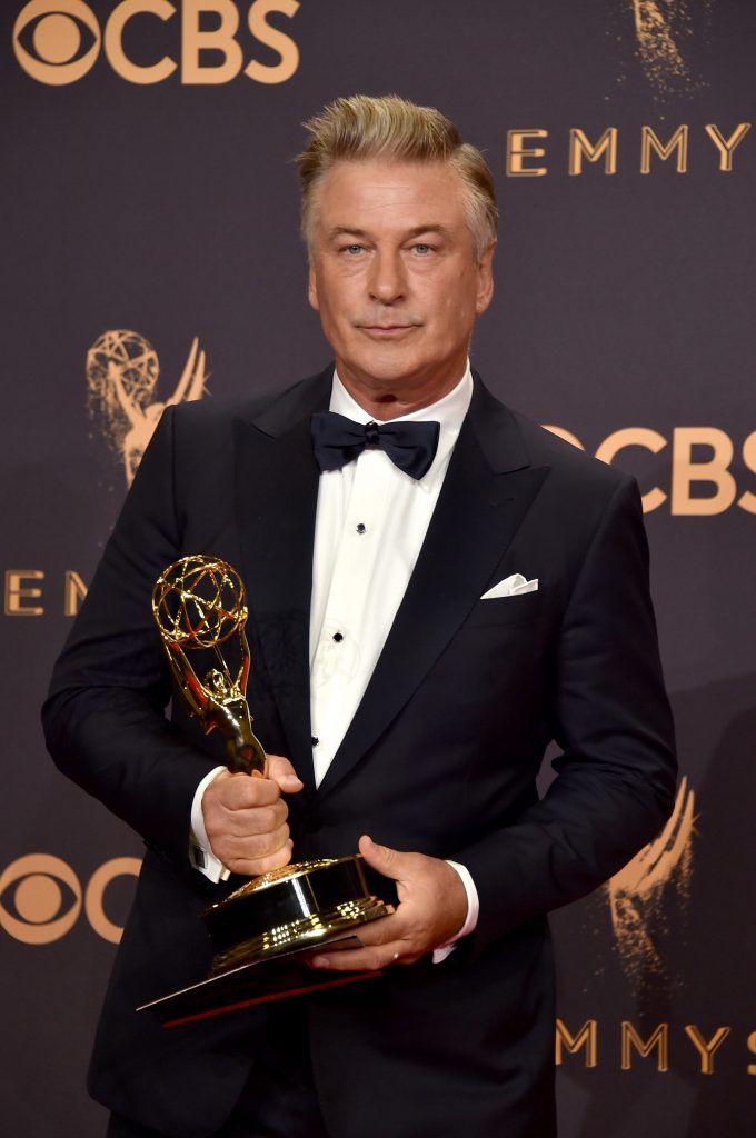 LOS ANGELES, CA - SEPTEMBER 17: Actor Alec Baldwin, winner of Outstanding Supporting Actor in a Comedy Series for 'Saturday Night Live', poses in the press room during the 69th Annual Primetime Emmy Awards at Microsoft Theater on September 17, 2017 in Los Angeles, California.  (Photo by Alberto E. Rodriguez/Getty Images)