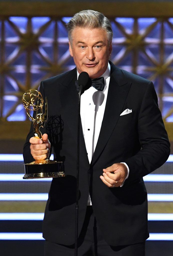 LOS ANGELES, CA - SEPTEMBER 17:  Actor Alec Baldwin accepts Outstanding Supporting Actor in a Comedy Series for 'Saturday Night Live' onstage during the 69th Annual Primetime Emmy Awards at Microsoft Theater on September 17, 2017 in Los Angeles, California.  (Photo by Kevin Winter/Getty Images)