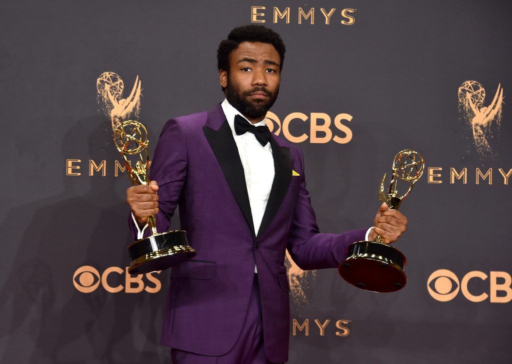LOS ANGELES, CA - SEPTEMBER 17:  Actor Donald Glover, winner of the award for Outstanding Lead Actor in a Comedy Series for 'Atlanta,' poses in the press room during the 69th Annual Primetime Emmy Awards at Microsoft Theater on September 17, 2017 in Los Angeles, California.  (Photo by Alberto E. Rodriguez/Getty Images)
