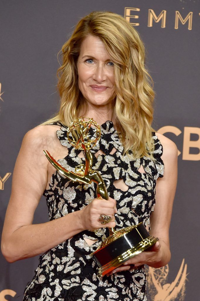 LOS ANGELES, CA - SEPTEMBER 17:  Actor Laura Dern, winner of Outstanding Supporting Actress in a Limited Series or Movie for 'Big Little Lies', poses in the press room during the 69th Annual Primetime Emmy Awards at Microsoft Theater on September 17, 2017 in Los Angeles, California.  (Photo by Alberto E. Rodriguez/Getty Images)